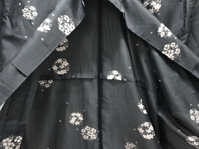  絽花丸文様小紋着物